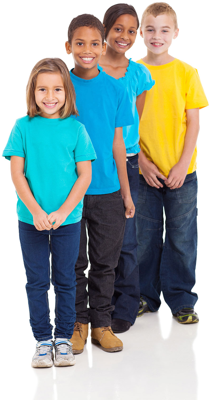 Group of young orthodontic patients