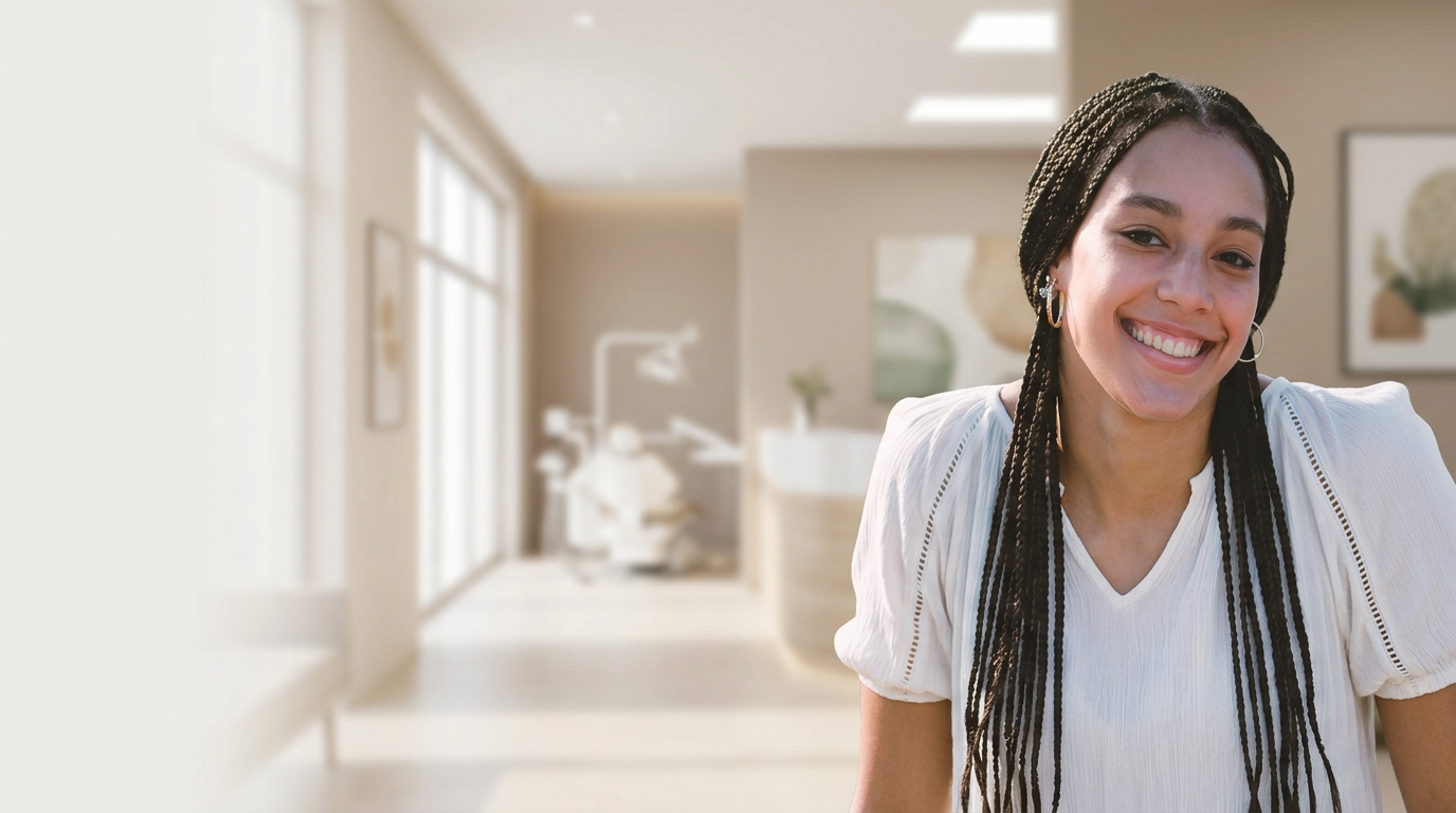 Smiling patient of Plymouth Orthodontics